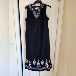 Coldwater Creek Black and White Embellished Maxi Dress SZ 8!